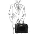 Urbino - Leather laptop briefcase with front pocket
